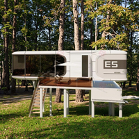 Maison préfabriquée modulaire en forme de capsule spatiale avec 2 chambres, intelligente, solaire, écologique, petite villa mobile pour hôtel, complexe hôtelier, site de glamping