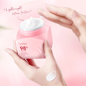 Crème hydratante réparatrice apaisante à l'aloe vera et au niacinamide rose SADOER 50g, facilement absorbée, soin de la peau - Product Image 4