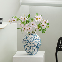 Vase en céramique peint à la main Wabi Sabi rétro créatif pot de poterie hydroponique haut de gamme pour table à manger d'arrangement floral
