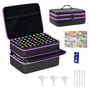 Extra Large Double Layer Portable Cosmetic Bag Essential Oil Organizer <b>Case</b>, Hard Shell Storage Box - Product Image 4