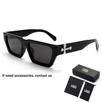 Lunettes de soleil de luxe au design chromé, forme rectangulaire, logo personnalisé, mode, UV400, pour hommes et femmes