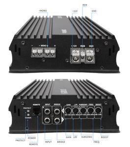 高出力 12V 2000W カーオーディオ パワーアンプ 2000ワット モノラル D級 クロスオーバー付き サブウーファー - Product Image 6