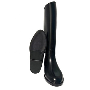 รองเท้าบูตขี่ม้าหนังแท้แบบยาวถึงเข่าทำจากพีวีซีเงางามสำหรับผู้ชายผู้หญิงโลโก้ออกแบบได้ตามต้องการ - Product Image 3