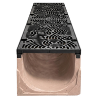 Caniveau de drainage en béton polymère EN1433 avec grille en fonte pour le drainage des eaux pluviales des routes municipales