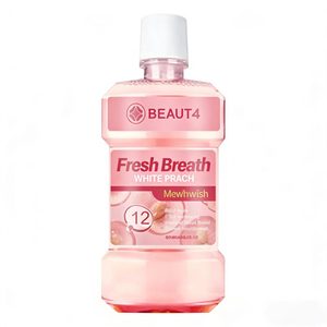 BEAUT4 Frischer Atem Weißer Pfirsich Mundwasser - 12 Stunden Langanhaltende Frische, Fruchtiger Geschmack Mundspülung, Tägliche Mundpflege Mundwasser - Product Image 1