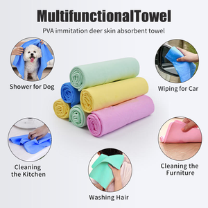 ผ้าเช็ดแห้งเร็ว ชาม ทาวเวล ชามมี่ ผ้าซับน้ำได้ดีเยี่ยม ผ้าทำความสะอาดมหัศจรรย์สำหรับล้างรถ แห้งเร็ว PVA คานีโบ ผ้าถัก - Product Image 4