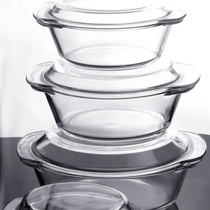 Cuencos para microondas cubiertos para horno, vajilla, cazuela con tapa, cuenco <span class=keywords><strong>de</strong></span> vidrio redondo barato, cazuela con asas - Product Image 6