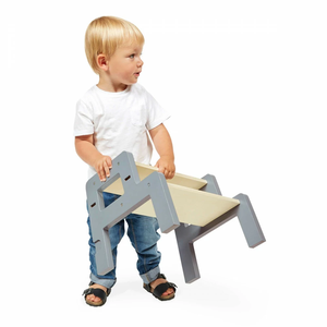 Cao County Shuangjie Marchepied en bois réglable en hauteur avec mini repose-<span class=keywords><strong>pieds</strong></span> amovible pour bébés âgés de 18 mois + entrée dans la chambre - Product Image 5