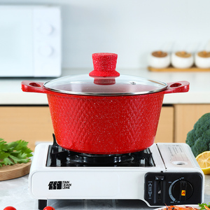 Ensemble de 10 pièces en céramique et verre, batterie de cuisine en alliage d'aluminium, spécial cuisinière à flamme nue, comprenant une marmite à fond plat, une poêle à frire et une casserole à lait, pour la cuisson quotidienne - Product Image 4