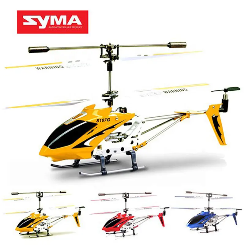Syma-Mini helicóptero teledirigido S107G Original, helicóptero teledirigido de 3 CANALES, Dron, Avión de radiocontrol, juguetes, avión