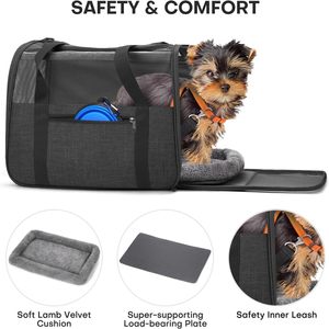 Luxury <b>PET</b> Soft-Sided Portable Dog Travel Bags-Airline Approved Eco-Friendly Nylon Zipper Folding <b>Backpack</b> 10kg Capacity - Product Image 4