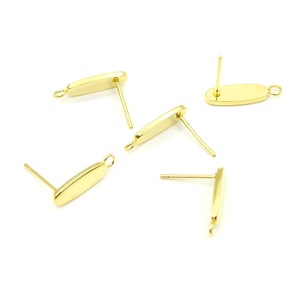 Stainless Steel Oval Stud <b>Earrings</b> With Single Loop For <b>Tassel</b> DIY Jewelry Accessories Unisex Fashion Jewelry - Product Image 2