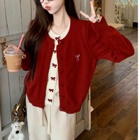 Vente en gros Offre Spéciale manteau chaud en cachemire pour femmes cardigan à nœud ample à manches longues et à simple boutonnage deux pièces chaudes pour les chandails pour femmes