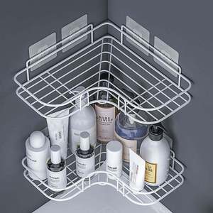 Wholesale Strong Adhesive Stainless Steel Corner Storage Rack Punch-Free Toilet Triangle Bathroom Kitchen <b>Shelf</b> Living - Product Image 1