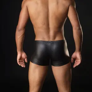 M L XL XXL Männer sexy Kunstleder Pu Fetisch Unterwäsche Unterhosen heiße Männer Leder Unterwäsche große Größe Männer Boxer