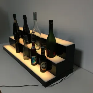 3 Tiers Rgb Led Verlichte Plank Drank Fles Display Stand Glorifier