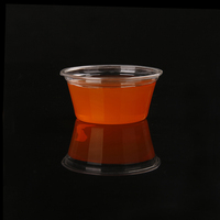 Emballage de beurre en une seule pièce 2 oz 2 oz Récipient de portions biodégradables Tasse à sauce ronde jetable en plastique PP avec couvercle Tasse de goût
