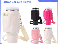 Housse de transport en néoprène pour gobelet de 40 oz avec bandoulière et sangle croisée pour les voyages en voiture