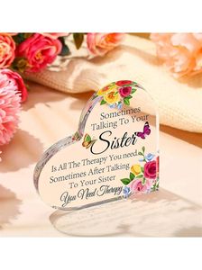 1 पीसी, बहन क्रिसमस जन्मदिन उपहार दिल स्मारक कभी-कभी आपके साथ बात करना सभी चिकित्सा है जो आपको टेबल की आवश्यकता है - Product Image 4