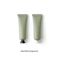 Tube souple vide noir de 50 ml pour crème contour des yeux, fini mat vert, inspiré de la pâte de haricot rouge, pour soins de la peau