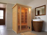 Sauna de Infrarrojos Lejanos Eléctrica Moderna para Ocio, con Ventanas Transom para Privacidad en Dormitorio, Sala de Estar, Villa, Apartamento - Cedro Rojo
