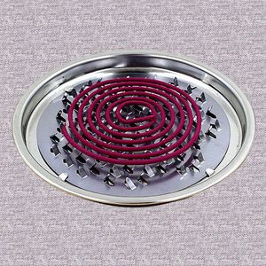 Mosquito Coil Holder 15cm Round Metal Ash Tray With Lid Fireproof Mosquito Coil Stand Indoor Use - Product Image 2