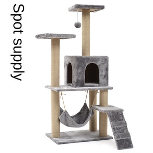 Arbre à chat multi-niveaux en peluche avec nid capsule spatiale et griffoir pour chats d'intérieur - Product Image 2