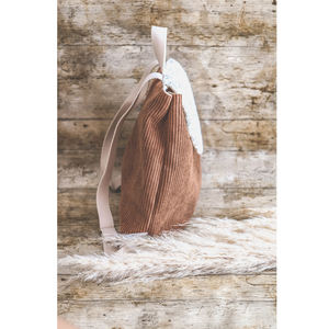 Sac à Dos Enfant Personnalisé Vanille Brodé en Coton Velours pour Maternelle ou Crèche - Product Image 5