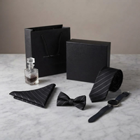 Boîte d'emballage en carton noir de luxe avec logo personnalisé, insert multi-compartiments, ensemble de boîtes cadeaux avec sac fourre-tout
