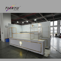 Ventes Flash : Stand d'Exposition Blanc pour Gâteaux et Aliments, Stand Pop-up 3x3 3x6 pour Salons Professionnels avec Logo de Marque
