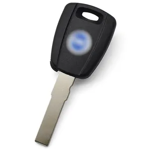 case car vehicle key blanks F-iat transponder key shell cover SIP22 in black with chip plug