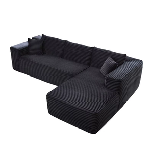 Chaise inclinable en tissu velours côtelé <span class=keywords><strong>de</strong></span> qualité supérieure avec mousse compressée, boîte en forme <span class=keywords><strong>de</strong></span> L emballée <span class=keywords><strong>sous</strong></span> <span class=keywords><strong>vide</strong></span>, conception compressée sans os. - Product Image 6