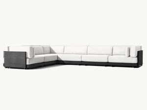 Sassanid extérieur classique américain Patio <span class=keywords><strong>jardin</strong></span> ensembles hôtel Resort fabriqué à la main <span class=keywords><strong>en</strong></span> aluminium Caicos L-sectionnel ensemble - Product Image 3