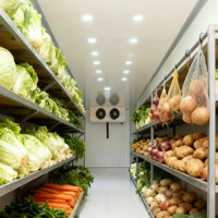 Conteneur frigorifique de 20 pieds à double alimentation avec compresseur chinois à fréquence variable, porte sur mesure, pour l'approvisionnement en produits frais des communes isolées