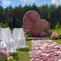 LEDA Fournitures pour fêtes de mariage Nouvelle Arrivée Grand rideau rose en métal en forme de cœur pour toile de fond
