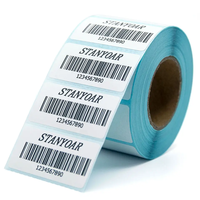 Rollo de etiquetas térmicas directas de 2,25x1,25 pulgadas de alta calidad personalizado, pegatina de código de barras en blanco de Color, uso de papelería gratuito permanente