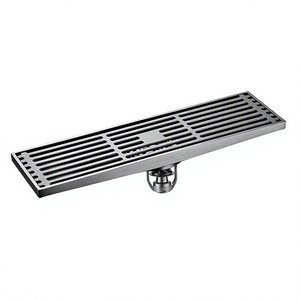 Desagüe de ducha rectangular de latón de ranura larga, cubierta moderna para desagüe de baño y lavadero - Product Image 4