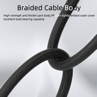 Cable OEM ODM de 60W Tipo C a Tipo C + Lanyard de Nylon con Cobre Puro para Carga Rápida y Transferencia de Datos, Ajustable para Computadora