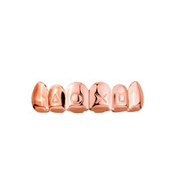 Bijoux de corps tendance Hip Hop pour Halloween, avec six grilles dentaires en laiton rhodié pour les fêtes d'anniversaire