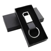 कस्टम लोगो के साथ लोकप्रिय शास्त्रीय डिजाइन व्यापार कार उपहार चमड़े चाबी का गुच्छा उपहार बॉक्स
