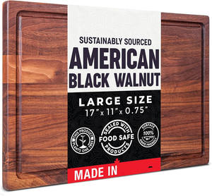 Accesorios de cocina Tabla de cortar de madera de acacia grande con tanque de jugo y tabla de cortar de mango conveniente para Cocina - Product Image 1