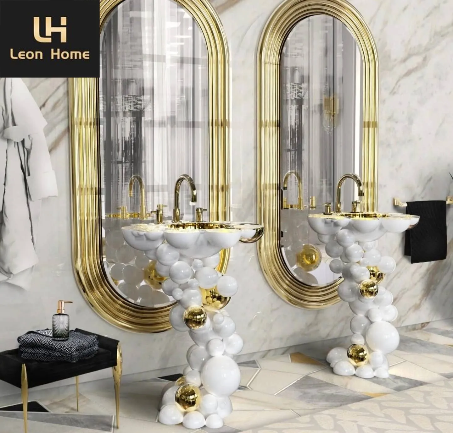 luxury bathroom wash basins stainless steel black ball design newton freestanding bathroom sink