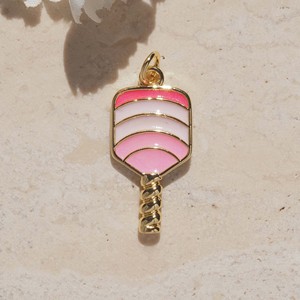 Pendentif Raquette en Émail Plaqué Or Laiton <span class=keywords><strong>Cuivre</strong></span>, Pendentif Bat Multicolore <span class=keywords><strong>Mini</strong></span> Raquette Émail, Accessoires Bijoux DIY pour Collier - Product Image 6