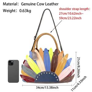 AndoBag - Bolsos de Mano de Cuero Genuino, Bolsos de Hombro Cruzados con Diseño Colorido y Moderno, Bolso de Mano de Lujo para Mujer, Modelo 1773 - Product Image 2