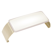 Repose-mains en silicone de forme rectangulaire pour manucure avec pieds en acier inoxydable doré