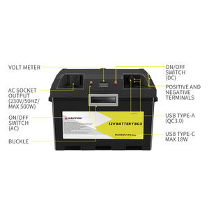 Alimentation de <span class=keywords><strong>Camping</strong></span> intelligente en plastique USB solaire Lifepo4 12V boîte de batterie avec onduleur 500W - Product Image 4