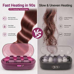 Juego Profesional de Rizadores de Pelo Calentables, 10 Rizadores, 10 Pinzas, Calentamiento Rápido en 90s, Kit Eléctrico para Rizar el Cabello, Estuche de Almacenamiento para Hogar, Hotel, RV - Product Image 2