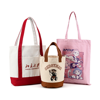 Sac fourre-tout en toile imprimé avec logo personnalisé, dessin animé, design mignon kawaii, réutilisable, en coton biologique, respectueux de l'environnement, pour femmes
