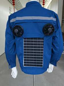 Gilet de travail rafraîchissant léger et performant à énergie photovoltaïque avec bande lumineuse pour la sécurité et le refroidissement des travaux en extérieur - Product Image 5