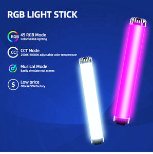 Fotografie LED RGB Video Stick Licht 1/4 Schraube 2000mAh Batterie betriebener Handheld Magnetic RGB Video <span class=keywords><strong>Light</strong></span> <span class=keywords><strong>Wand</strong></span> - Product Image 3